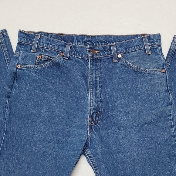 VINTAGE 90s Levi's 517 Orange Tab Stone Wash High Rise Bootcut Jeans - Picture 5 of 13